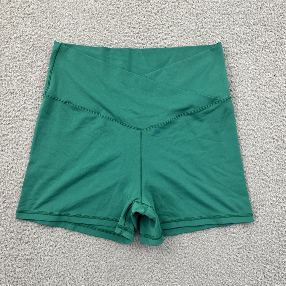 Aerie Offline Crossover Biker Shorts High Rise 3" Kelly Green Athletic Women XL